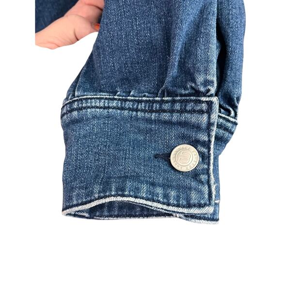 Candace Cameron Bure 20W Denim Jacket Button Front Jean Shacket Medium Wash - Picture 10 of 15